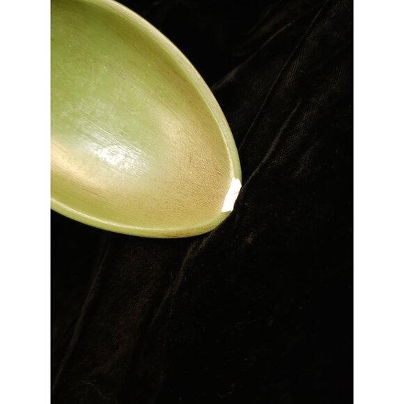 Vintage Green Ceramic Spoon & Fork Wall Decor Set With Ornate Details - Picture 4 of 8